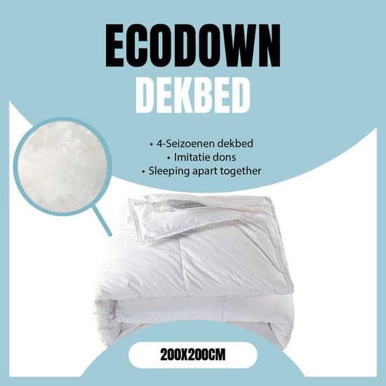 LINNICK Ecodown 4 Seizoenen Dekbed - Ecodown Dekbed 200x200 - Wit - 550 gr/m2 - Zomerdekbed & Winterdekbed - Partner Dekbed - 4 Seizoenen Dekbed 200x200cm - Tweepersoons - Dekbedden