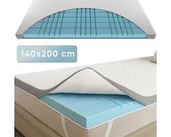 CozySense® CubeTech Topper 140x200 - Topmatras - Topdekmatras - 100+ Comfort Cubes - Ergonomische Steun - CertiPUR® - 7 CM - Wasbare Hoes