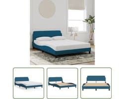 vidaXL Boxspring - Bed Frame - Bedframe met hoofdeinde Dover fluweel blauw 120x200 cm - Tweepersoonsbed - Fluweel Bed - Blauwdruk Bed
