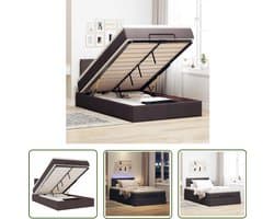 vidaXL Sleutelset - Dynamo Meter - Ottoman bed met matras en LED's 120x200 cm stof donkerbruin - Gereedschap - Klik Mechanisme - Draadloos