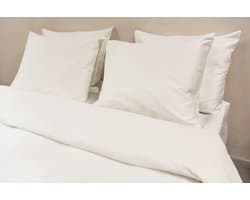 Maktub - Dekbedovertrek 200x200/220 + 2 slopen - 400TC Egyptisch Katoen - Zacht Wit - Tweepersoons