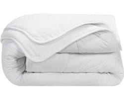 100% Soft Katoen-Tijk-  4-seizoenen Princessdekbed -Tweepersoons/Lits-jumeaux - 240x200 cm - Anti Allergie -Wasbaar -Wit