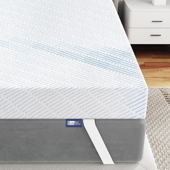 Gel Topper 140 x 200 cm - 10 cm Hoogte Gel Memory Foam Matras Topper met Ademende Hoes voor Caravans, Sofa Bed en Boxspring