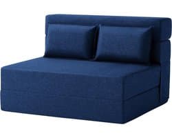 Opvouwbare Slaapbank - Luie Bank met Kussen in Marineblauw - Standaard Maat