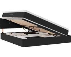 vidaXL - Opbergbed - met - matras - met - hoofdeinde - Zwart - 160 - x - 200 - cm - Fluweel