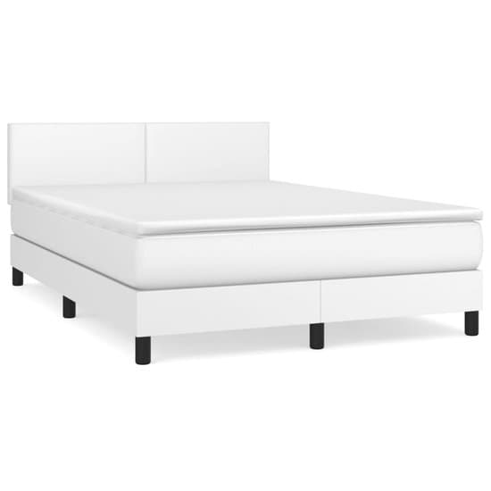 vidaXL - Boxspring - met - matras - kunstleer - wit - 140x200 - cm