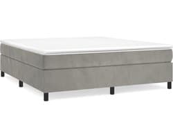 vidaXL - Boxspring - bed - 180x200 - cm - fluweel - lichtgrijs