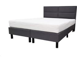 Boxspring Landsmeer - 140x200 - Incl Comfort Foam matras - Antraciet  stof