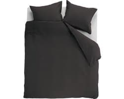 Ambiante Cotton Uni dekbedovertrek - Effen - Tweepersoons - 200x200/220 cm - Antraciet