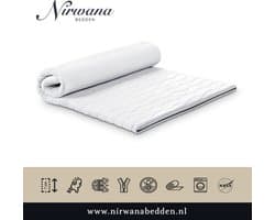 Nirwana Bedden Topper 160x220 - Topmatras - Topdekmatras-12 cm dik - HR Koudschuim - Afritsbaar en wasbaar - CertiPUR® Gecertificeerd - Medium Hardheid - Matrastopper