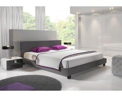 Meubella - Tweepersoonsbed George - Grijs - Stof - 140x200 cm