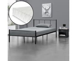 Metalen bedframe Hercules incl. matras zwart 120x200 cm