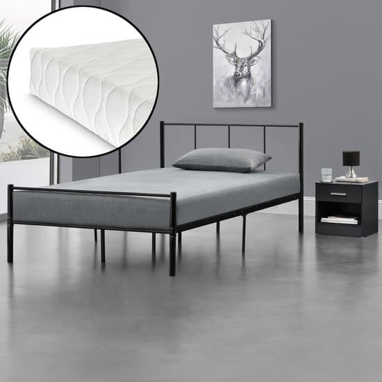 Metalen bedframe Hercules incl. matras zwart 120x200 cm