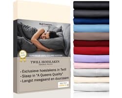 Bed Couture - Hoeslaken van 100% Katoen - Tweepersoons 140x200cm - Hoekhoogte 30cm - Ultra Zacht en Duurzaam - Vanille
