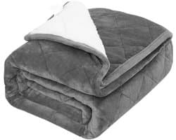 J&R Verzwaringsdeken - Gewogen deken - Zware deken - Fleecedeken - Verzwaring deken - Fleece - Grijs - 9KG - 150x200cm