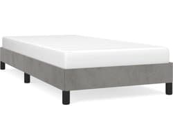 vidaXL - Bedframe - zonder - matras - 90x190 - cm - fluweel - lichtgrijs