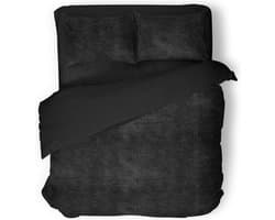 Eleganzzz Dekbedovertrek Flanel Fleece - Black - Dekbedovertrek 200x200/220cm - 100% flanel fleece - Tweepersoons Dekbedovertrekken - 200x220cm - Fluffy Dekbedovertrek