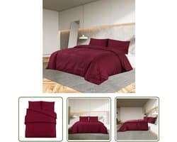 vidaXL Microfiber Dekbedovertrek - Dekbedovertrek Bordeaux - Dekbedovertrekset lichtgewicht 240x220 cm microvezel bordeaux - Tweepersoons Dekbedovertrek - Luxe Dekbedovertrek - Standaard 100 Dekbedovertrek
