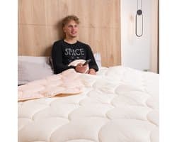 Microvezel Dekbed Eazy Crème/pink - 200x200 cm