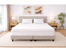 Polydaun - Hoeslaken - Topper - Jersey - 180x200/220 cm - Wit