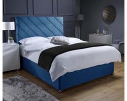 Divan Bed Set - Boxspring Combinatie - Rustig Slapen - Met Geheugenvering - 190x75cm - Blauw