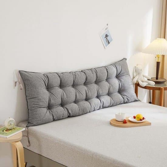 Rugleuningkussen - Leeskussen hoofdeindekussen - Ontspannen op bank - Ergonomisch gebogen ontwerp - 200x50cm - D