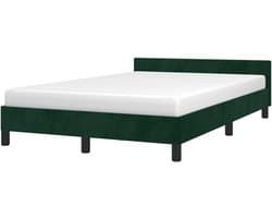 Bedframe met Hoofdeinde - Ledikant Tweepersoons - Goede Nachtrust - Zacht Fluweel - 120x200 cm - Donkergroen
