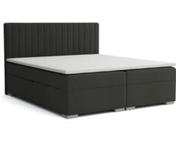 Meuba Home - Elysium Boxspring - Zwart - 160x200 - Stof - Met topper 8cm