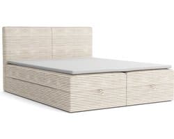 Meuba Home - La Perla Boxspring - Beige - 140x200 - Stof - Met topper 8cm