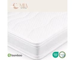 MIA Sleep Topdekmatras XXL - Hotel Topper 120x200 - Crica 12 cm dik - Luxe Bamboo Hoes - HR Koudschuim Hybride GEL - Orthopedisch - Afritsbaar