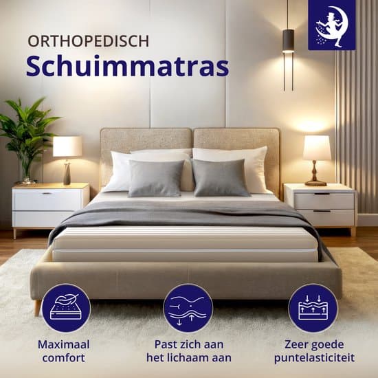 Matras - 140x200 - koudschuim - premium tijk - Ademend & hypoallergeen - 15 cm hoog – Gemiddeld