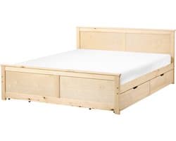 BELIANI DAUPHIN - Bed met 4 lades - Naturel - 160 x 200 cm - Hout