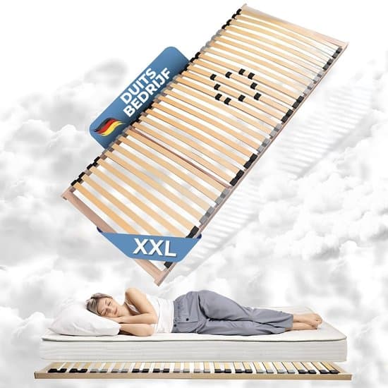 Coemo XXL - Lattenbodem "Big Size" extra stabiel tot 200 kg, hardheid instelbaar, 28 latten, 100 x 200 cm