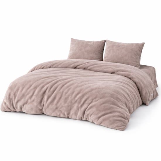 Zachtbeddengoed.nl – Dubbelzijdig Velvet Dekbedovertrek – 240x200 cm - 240x220 cm – Taupe - Zacht & Warm