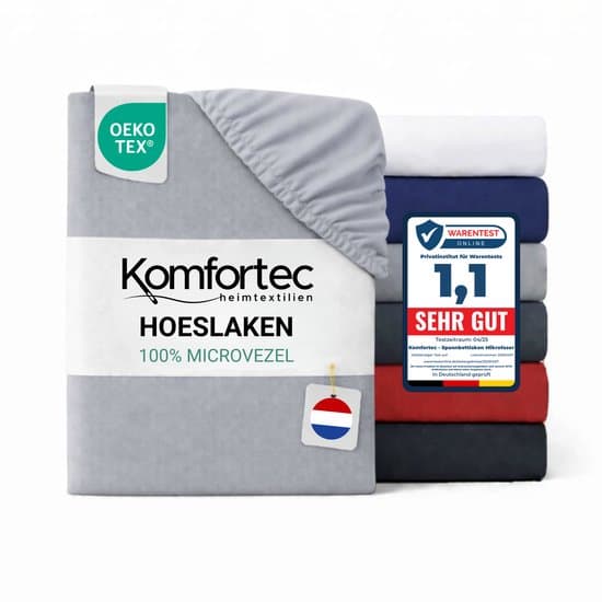 Komfortec Hoeslaken 160x200 cm - tot 30cm Matrashoogte - Rondom Elastiek - Grijs