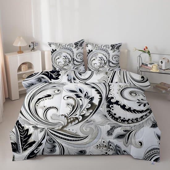 Bedrukt Dekbed - Zomerdekbed Winterdekbed - Vier Seizoenen Slapen - Zonder Dekbedovertrek - 200x220 cm - Zwart