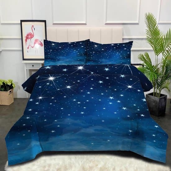Dekbed 200x200 - Dekbedovertrek Set - Alle Seizoenen - 3D Sterrenprint - Tweepersoons - Roze Dier