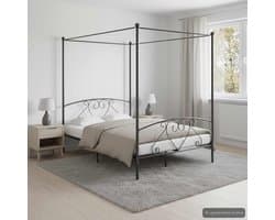 Hemelbed Frame Metaal 160x200 cm - Robuust en Stijlvol