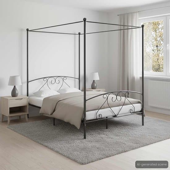 Hemelbed Frame Metaal 160x200 cm - Robuust en Stijlvol