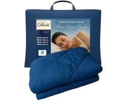 PrincessDekbed - EazyDekbed - Uni Kleur - Blauw - Hoesloos Dekbed 200x220 cm - Bedrukt & Gekleurd Dekbed - Tweepersoons Extra Lang -Dekbed met Cassette Box Constructie