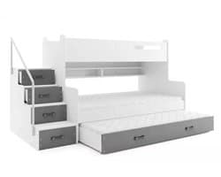 BMS MAX 3 - Jeugdbed - 120x200 cm - Grafiet - Inclusief Matras en Lade