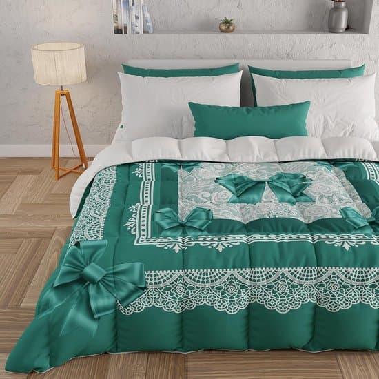 Winterdekbed voor tweepersoonsbed - Omkeerbaar Dekbed met Digitale Print en Effen Kleur