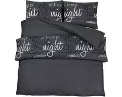 vidaXL - Dekbedovertrekset - 240x220 - cm - katoen - zwart