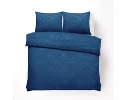 Husch Dekbedovertrek - Embossed Flower - 200x200/220 - Blauw