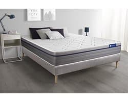 Complete boxspring met matras tweepersoons- Actisom Actilatex zen grijs - Latex en traagschuim - 180 x 220 cm