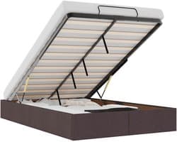 Tweepersoonsbed | Dubbelbed | Volwassenenbed | Bedframe zonder matras 120x190 cm stof donkerbruin