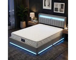 ADFBL Pocketvering Matras 140x200 cm - 25cm Dik - Oeko-Tex® Gecertificeerd | Ademend met Comfortschuim Toplaag