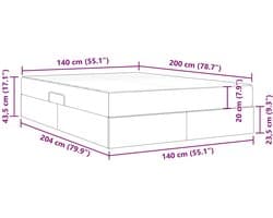 vidaXL - Opbergbed - met - matras - met - matras - Zwart - 140 - x - 200 - cm - Fluweel