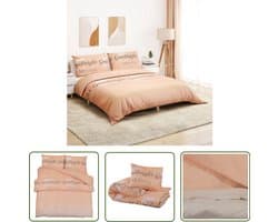 vidaXL Katoenen Dekbedovertrek - Dekbedovertrek - Dekbedovertrekset 200x200 cm katoen roze - Roze Dekbedovertrek - Slaapcomfort - Luxe Bedding