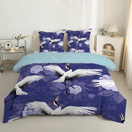 Dekbed Set - Comforter Set - Comfortabel Slapen - Huidvriendelijk - 200x200cm - Blauw Wit